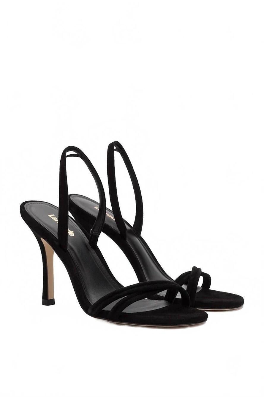 NEW LARROUDE women's annie sandal in black suede
